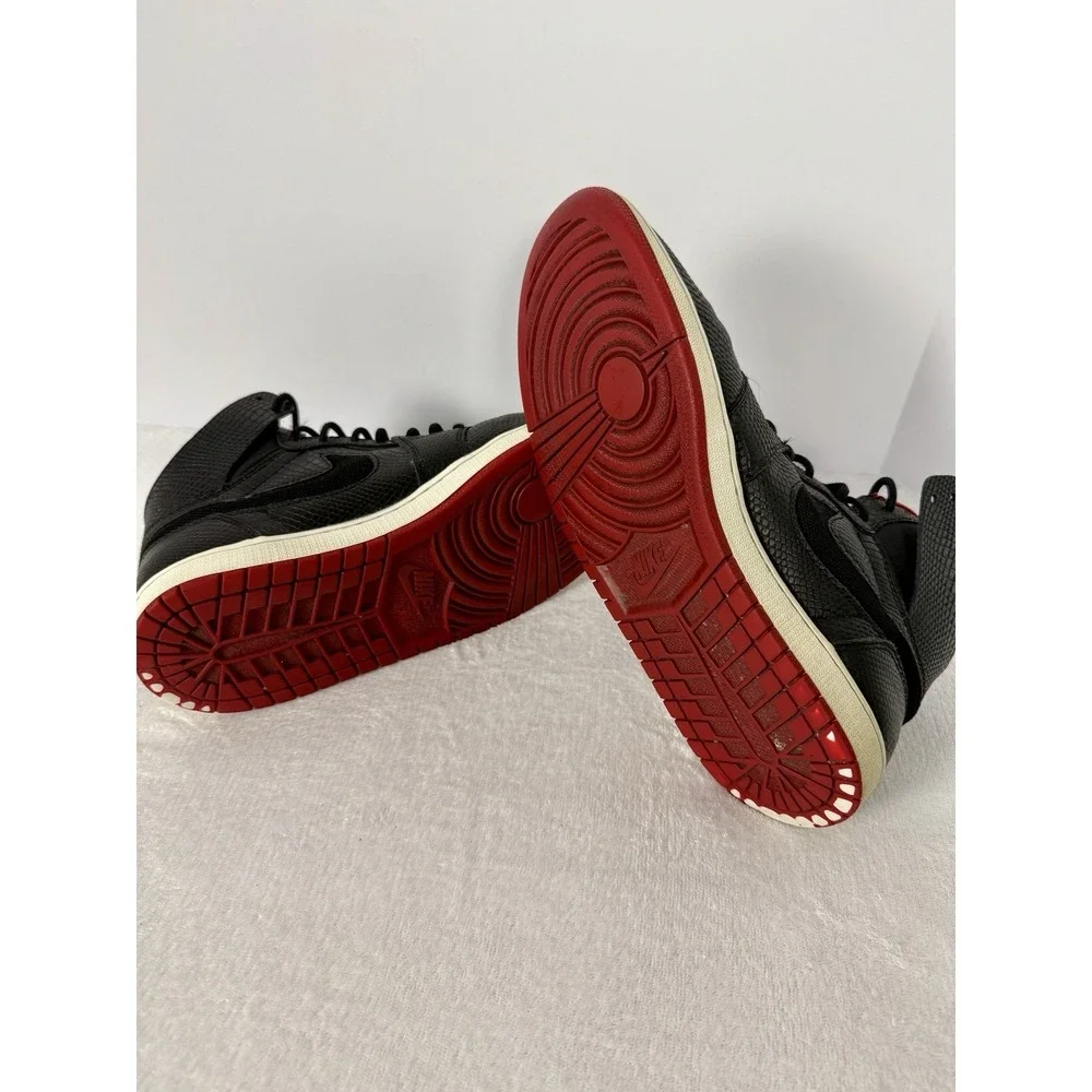 Nike Air Jordan 1 Retro Snakeskin Black‎ Red  819176-001 Men's Size 11
